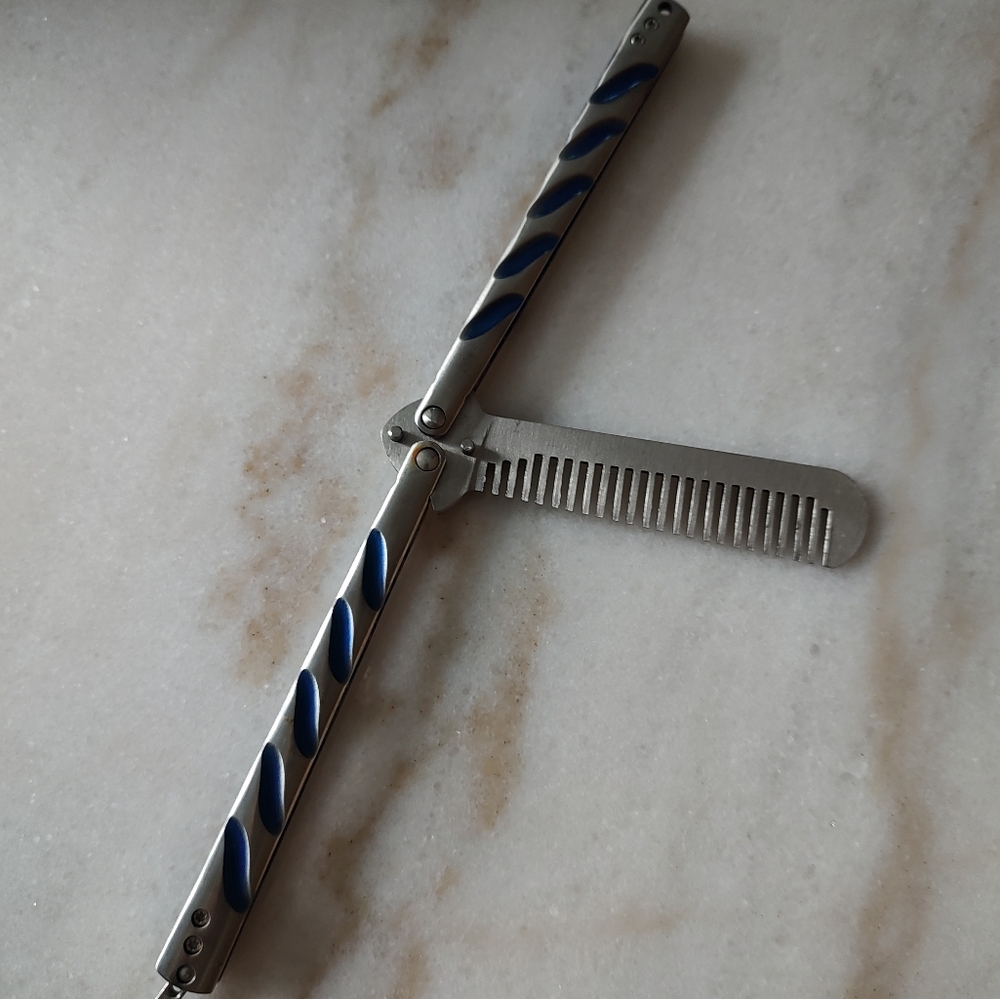 Blue|Stainless Steel Butterfly Knife | Training Knife